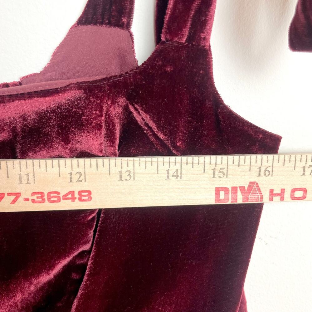 House of Harlow X Revolve NWT Velvet Mini Dress Small Burgundy Bow Coquette - Picture 8 of 10